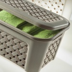 Tontarelli - Tontarelli Cestone Grande Arianna con Cassetto - Wenge, 45 L, Rettangolare, Polipropilene (PP), Wengé, Polipropilene (PP), Polipropilene