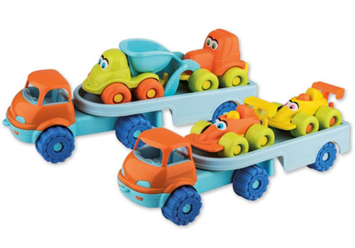Androni Giocattoli Camion Trasportatore Con Set 2 Macchinine/2 Mezzi Lavoro