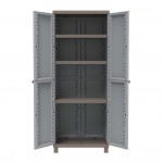 Terry - Terry C-Rattan 2680, Armadietto, Da terra, Mobile tipo isola, 3 ripiani, 2 porta/porte, Grigio