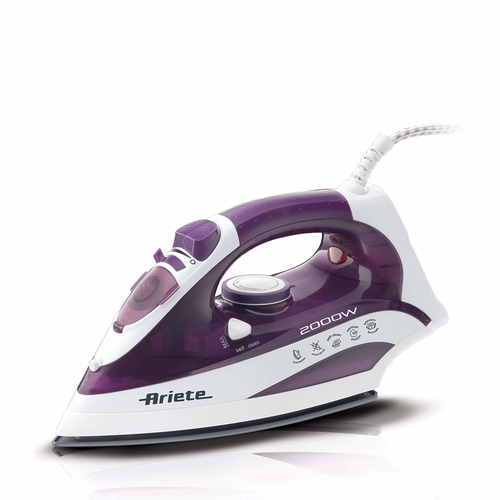Ariete 6235 Ferro da stiro a secco e a vapore Ceramica 2000 W Porpora, Bianco
