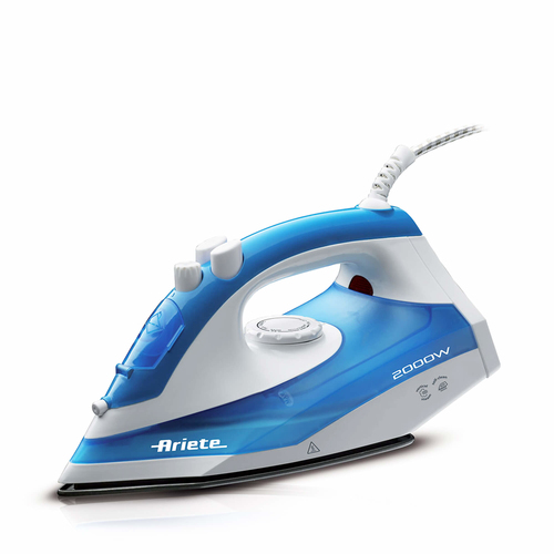 Ariete 6234 Ferro da stiro a secco e a vapore Teflon soleplate 2000 W Blu, Bianco