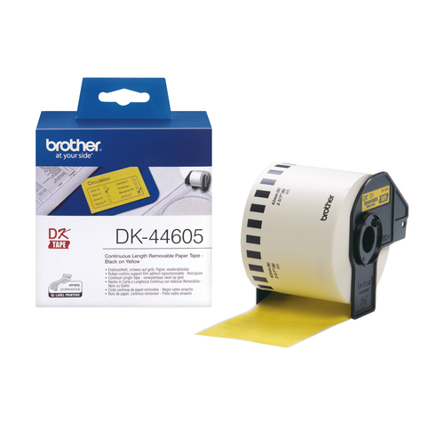 Brother DK-44605 Continuous Removable Yellow Paper Tape (62mm) Giallo