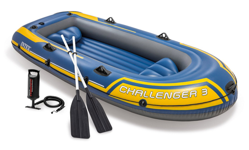 Canotto gonfiabile Intex 68370 CHALLENGER 3 set con remi Blu e Giallo
