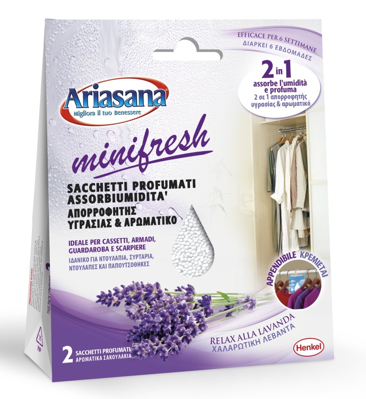 Ariasana Minifresh sacchetti usa e getta profumati 50g controllo umidità Lavanda