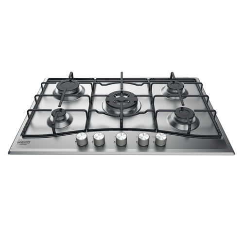 Hotpoint PCN 752 T/IX/HA Nero, Acciaio inossidabile Da incasso Gas 5 Fornello(i)
