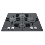 HOTPOINT AR - Hotpoint FTGHG 641 D/HA(BK), Nero, Da incasso, 60 cm, Gas, Vetro, 4 Fornello(i)
