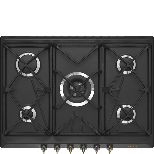 Smeg Coloniale SRV876AOGH piano cottura Antracite Da incasso 68.5 cm Gas 5 Fornello(i)