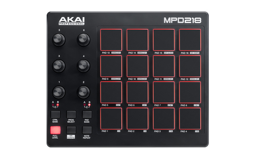Controller disc jockey Akai MPD 218 Black Black
