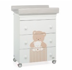 Foppapedretti Infanzia - Foppapedretti Sweetfamily, 650 x 500 mm, 3 cassetto/cassetti, Ruote, Legno, Bianco