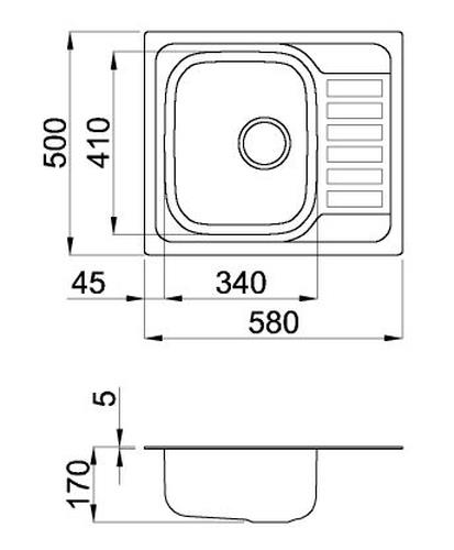 Elleci Special 125 Lavello montato su piano Rettangolare Acciaio inossidabile