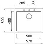 Lavello Elleci LGQ10540 QUADRA 105 Nero