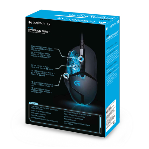 Logitech G G402 Hyperion Fury mouse Mano destra USB tipo A 4000 DPI