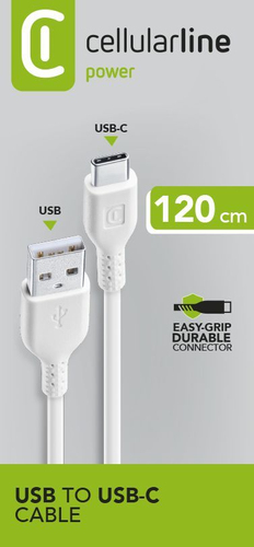 Cellularline USB to USB-C DATA CABLE Cavo USB/USB-C per ricarica e sincronizzazione dati Bianco