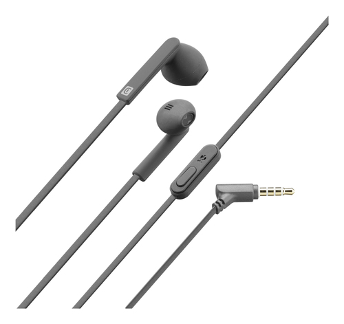 Cellularline Mantis - Universale Auricolari stereo a capsula con microfono e tasto di risposta Grigio