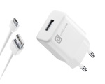 Cellular Line - Cellularline USB Charger Kit Ultra - Fast Charge Universale Cavo e caricabatterie veloce 10W in un'unica soluzione Bianco, Interno, AC, 5 V, 2 A, Bianco