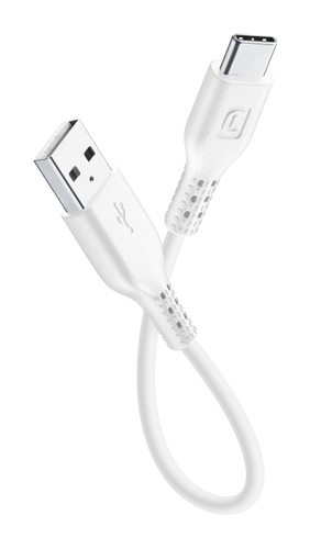 Cellularline USB Cable Portable - USB-C Cavo da USB a USB-C per la ricarica e sincronizzazione dati Bianco