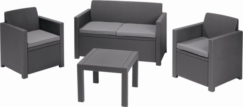 Allibert 213968 set mobili da esterno Antracite, Grigio