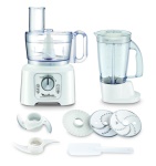 MOULINEX - Moulinex FP5441 ROBOT DA CUCINA MULTIFUNZIONE DOUBLE FORCE COMPACT, 2,2 L, Bianco, Argento, Grigio, Manopola, 1,25 L, Impasto, Miscelatura, Francia