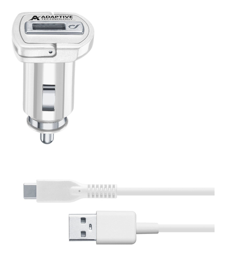 Cellularline Adaptive Fast Car Charger Kit 15W - USB-C - Samsung Caricabatterie da auto adattivo Fast Charger 15W con cavo USB-C Bianco