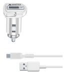 Cellular Line - Cellularline Adaptive Fast Car Charger Kit 15W - USB-C - Samsung Caricabatterie da auto adattivo Fast Charger 15W con cavo USB-C Bianco, Auto, Accendisigari, 1 m, Bianco