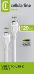 Cellular Line - Cellularline USB-C to USB-C DATA CABLE Cavo USB-C/USB-C per ricarica e sincronizzazione dati Bianco, 1,2 m, USB C, USB C, Maschio/Maschio, Bianco