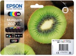 EPSON - Epson Kiwi Multipack 5-colours 202XL Claria Premium Ink, Resa elevata (XL), Inchiostro a base di tintura/Inchiostro a base di pigmento, 13,8 ml, 8,5 ml, 5 pz, Confezione multipla