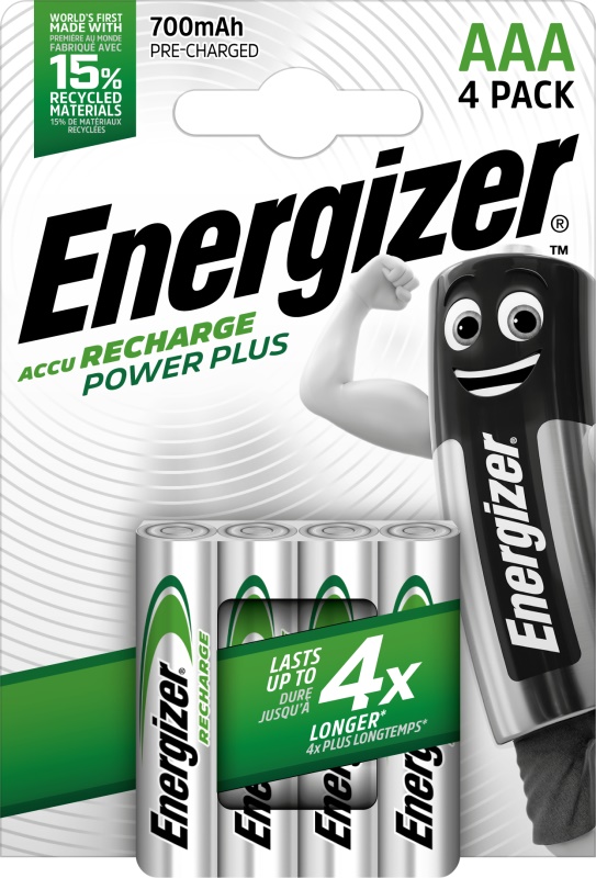 Energizer Accu Recharge Power Plus 700 AAA BP4 Batteria ricaricabile Nichel-Metallo Idruro (NiMH)