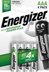 Energizer - Energizer Accu Recharge Power Plus 700 AAA BP4, Batteria ricaricabile, Nichel-Metallo Idruro (NiMH), 1,2 V, 4 pezzo(i), 700 mAh, Argento