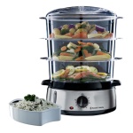 Russell Hobbs 19270-56 pentola a vapore 3 cestello/i Libera installazione 800 W Nero, Acciaio inossidabile