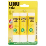 Uhu Bostik - UHU Stic blister 3 x 21gr, Asta, Adesivo per contatto, Stick, 21 g