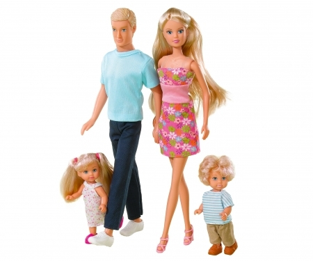 Simba Steffi Love Famiglia (Steffi, Kevin, Evi, Timmy) Tubo Display 24Pz