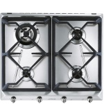 SMEG - Smeg SRV564GH3, Acciaio inossidabile, Da incasso, 60 cm, Gas, Acciaio inossidabile, 4 Fornello(i)