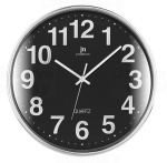 Lowell Justaminute 00816 Orologio da parete in quarzo Cerchio Nero, Cromo