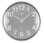 Lowell Justaminute 00816 Orologio da parete in quarzo Cerchio Cromo, Grigio