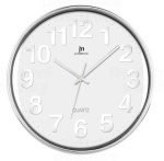 Lowell 00816 Orologio da parete in quarzo Cerchio Cromo, Bianco