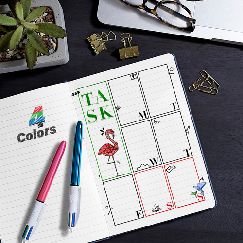 BIC Penna a 4 colori Shine, a Sfera (punta 1mm), confezione da 1 pezzo