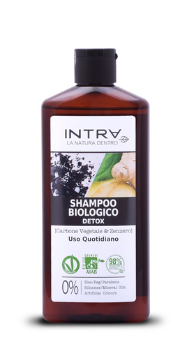 Intra Carbone Vegetale & Zenzero Shampoo Biologico Detox 250ml