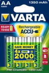 VARTA - Varta Ready2Use HR06 1350 mAh, Batteria ricaricabile, Nichel-Metallo Idruro (NiMH), 4 pezzo(i), 1350 mAh, Verde, Stilo AA