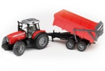 Bruder - Mezzo agricolo Bruder 02045 Massey Ferguson Trattore con rimorchio rib