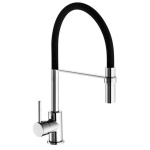 Idro Bric - IDRO-BRIC Lavello bocca alta winter C-Doccia estraibile Nero Diam. 35 mm, Nero, Cromo, Valvole rotanti, Singolo, Ceramica, 3,5 cm