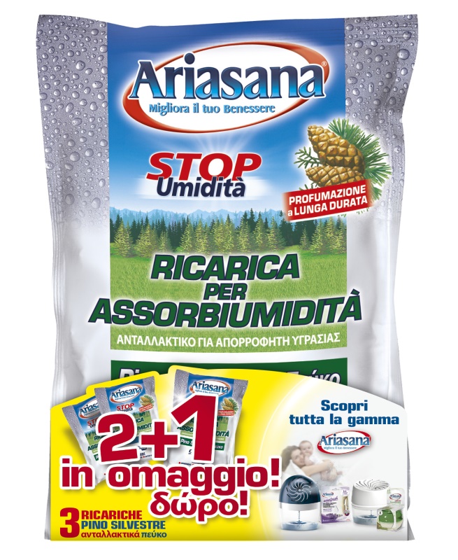 Ariasana Stop Umidità, Pino Selvestre Assorbitore (ricarica) Assorbiumidità e odori