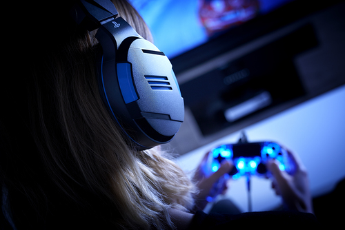 Bigben Interactive PS4OFHEADSETV3 cuffia e auricolare Padiglione auricolare Connettore 3.5 mm Nero, Blu