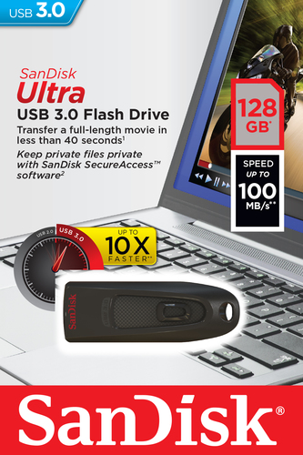 SanDisk Ultra unità flash USB 128 GB USB tipo A 3.2 Gen 1 (3.1 Gen 1) Nero