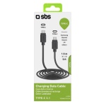 SBS - SBS Cavo dati e ricarica con connettori Type-C 3.1, 1,5 m, USB C, USB C, 3.2 Gen 1 (3.1 Gen 1), Nero