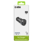 SBS - SBS Caricabatterie da auto con USB da 1A, Auto, Accendisigari, 5 V, Nero