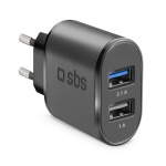 SBS - SBS TETR2USB21AFAST, Interno, AC, 5 V, 2,1 A, Nero