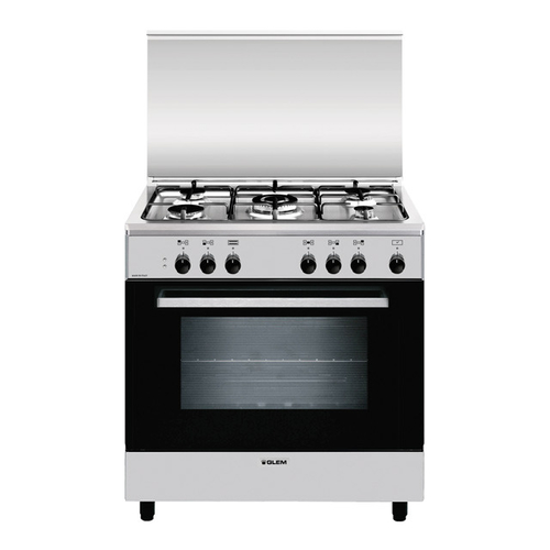 Glem Gas A855EI cucina Piano cottura Nero, Acciaio inossidabile A