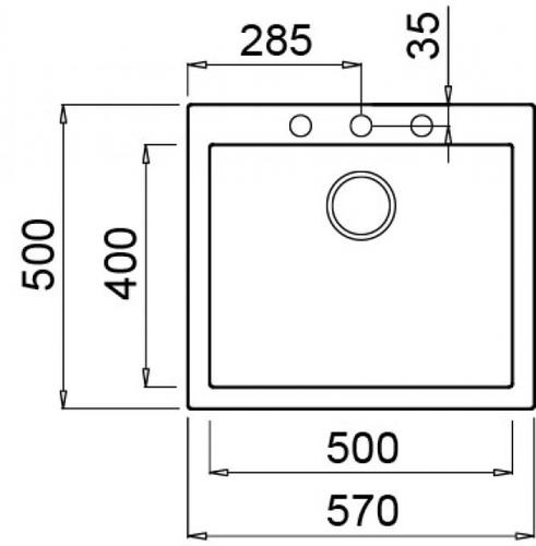 Elleci Quadra 105 Lavello montato su piano Rettangolare Metaltek