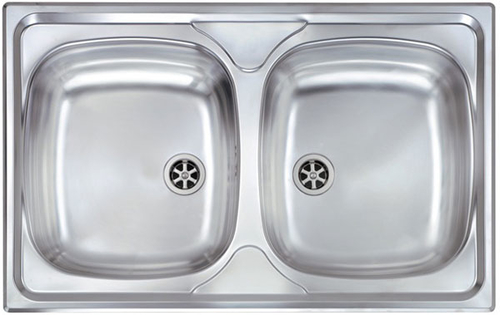 CM Mondial 79 x 50 2V Lavello ad incasso Rettangolare Acciaio inossidabile