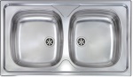CM - CM Mondial 86 x 50 2V, Lavello ad incasso, Rettangolare, Acciaio inossidabile, Acciaio inossidabile, 2 ciotole, Rettangolare